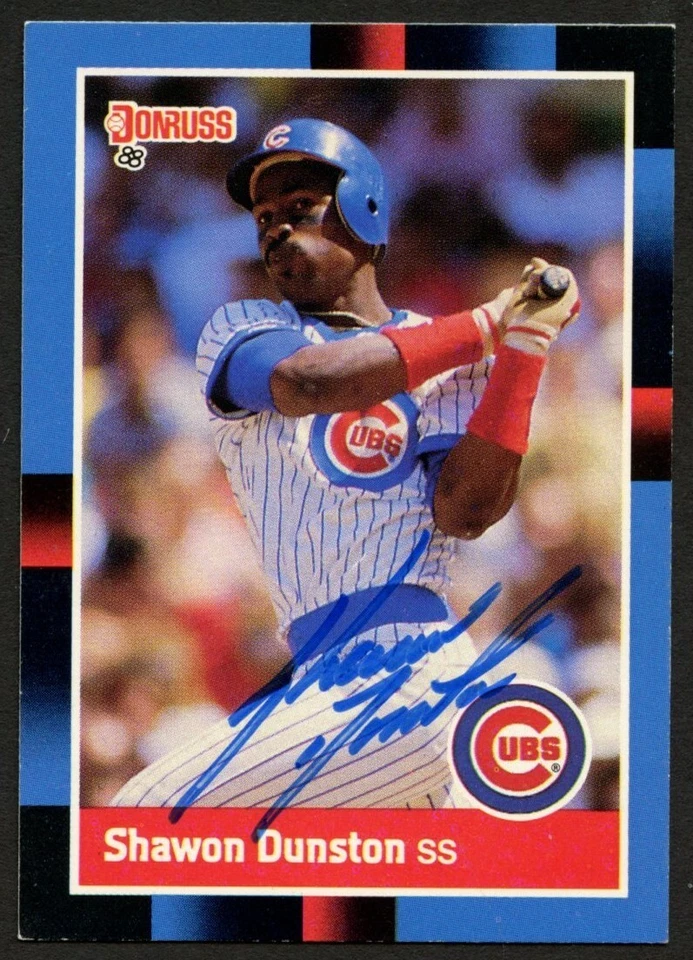 Tarjeta coleccionable de béisbol Donruss 1988 autógrafo firmado por Shawon Dunston #146 Foto 1 de 1