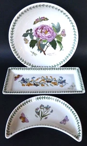 SET 3 Portmeirion servizio giardino botanico ciotola piatto mezzaluna e vassoio vecchio marchio usato in ottime condizioni - Foto 1 di 5