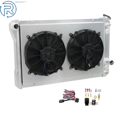 For Chevy Camaro Pontiac 1982-92 3 Row Radiator+Shroud Fan+Thermostat Kit CC951 - Imagem 1 de 4
