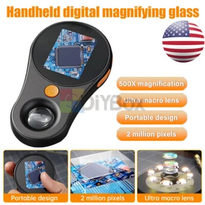 500X Digital Microscope 1080P 2.0" Video Coin Microscop with Magnifying Glass US - Picture 1 of 19