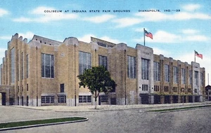 Indianapolis Indiana Coliseum at Indiana State Fair Grounds Postcard - Picture 1 of 2