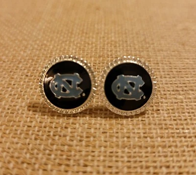 Pendientes UNC North Carolina Tarheels redondo con logotipo azul Carolina  Foto 1 de 3