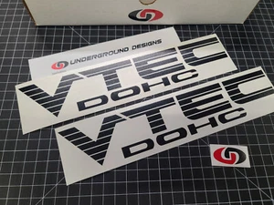 VTEC DOHC Decals (2pk) Racing Engine Stickers Fits Honda Civic Si R Acura RSX - Picture 1 of 12