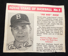 1950-52 Royal Stars Baseball card #2A Pee Wee Reese Brooklyn Dodgers HOFer