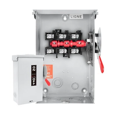 MUJURUR 60 Amp Disconnect Switch Box,3 Pole Safety Switch,Non-Fusible,Indoor&Outdoor,...