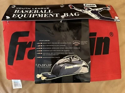 Bolsa de equipo de béisbol 34x7,5x10 (sostiene 3 bates) NUEVA Liga Juvenil Franklin Roja Foto 1 de 4