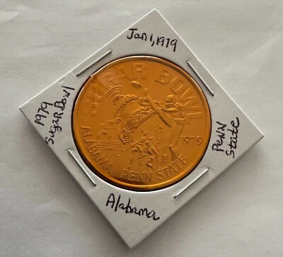 MONEDA VINTAGE 1979 SUGAR BOWL PENN STATE VS. ALABAMA PROGRAMA - REDONDA DE 1 1/2 PULGADA Foto 1 de 4