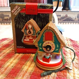 HALLMARK ENCHANTED CLOCK 1992 MAGIC MOTION CHRISTMAS KEEPSAKE ORNAMENTS - Picture 1 of 1
