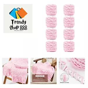 Blanket Yarn 8 Pack of 100g/3.5oz - Pink Chenille Yarn 6 Super Bulky - Knitti... - Picture 1 of 8