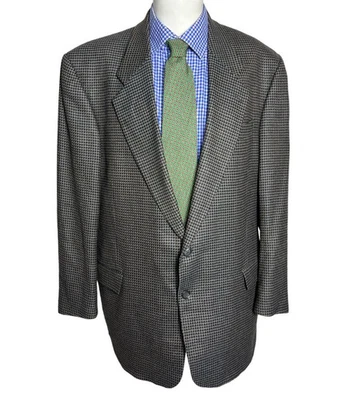 Jack Victor Montreal Sport Coat Jacket Brown Houndstooth Men's 46L Nice . - image 1 of 4