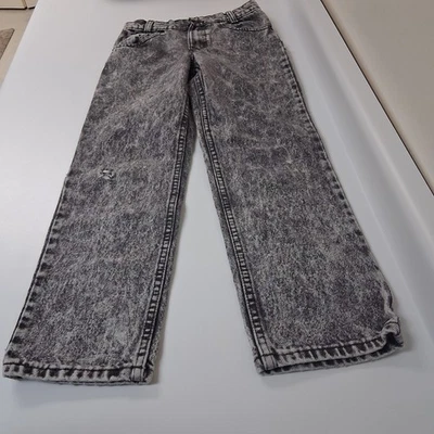 Vintage Levi’s Acid Wash Kids Jeans USA 80s Grunge Distressed Denim Red Batwing  - Image 1 of 4