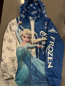 Disney Frozen Elsa Hoodie Size Small | Full Zip Sweatshirt | Blue & White Olaf - Picture 1 of 8