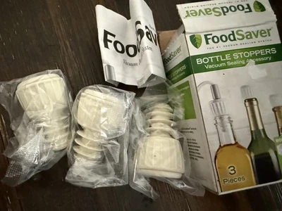 Set of 3 New Foodsaver Food Saver Bottle Stoppers Vacuum Corks - Image 1 of 2