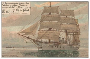 XX1429/ Segelschiff S.M.S. Charlotte Schulschiff Litho AK Raoul Frank 1902 - Bild 1 von 2
