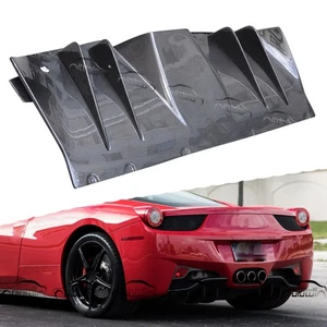 Carbon Fiber Rear Bumpers Diffuser Lips For Ferrari 458 Italia 2010-2015 V Style - Picture 1 of 9