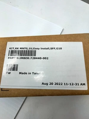 Sliding Ready Rail Kit, RK MNTG, 1U, Easy Install, SFF, G10 PN: 728440-02 - Image 1 of 2