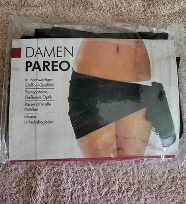 Damen PAREO, Schwarz, hochwertige Chiffon Qualität,  - Bild 1 von 2