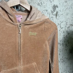 7Y Y2K Juicy Couture Velour Bedazzled Spellout Track Jacket - Picture 1 of 4