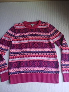 J Crew Sweater Medium Fair Isle Pullover Rundhals Boho Western Urlaub  - Bild 1 von 10