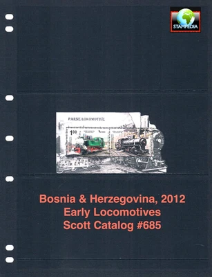 $3.75 Scott Value - 2012 BOSNIA Trains s/s Locomotives Railways CV MNH NH UM - Image 1 of 4