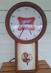Vintage MILLER HIGH LIFE BEER "Girl on the Moon" Light Wall Clock - Picture 1 of 24