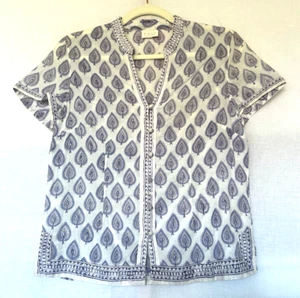 Fab *EAST with ANOKHI* Baumwolle Hand Block bedruckt Bluse Top 10/12 - Bild 1 von 7