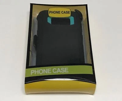 For Samsung Galaxy S9 Plus/ S9 Case (with Belt Clip Holster) BLACK&CYAN - Image 1 of 3