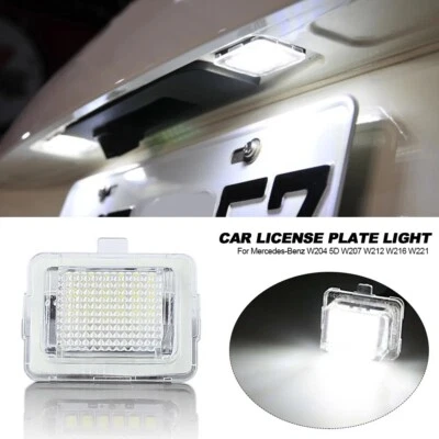 2x LED License Plate Lights For 2008-2012 Mercedes Benz W212 E250 E300 E350 E500 - Image 1 of 4