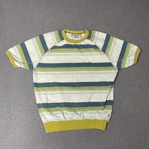 BDG Shirt Mens Small Green Striped Preppy Short Sleeve Crew Neck Streetwear - Picture 1 of 7