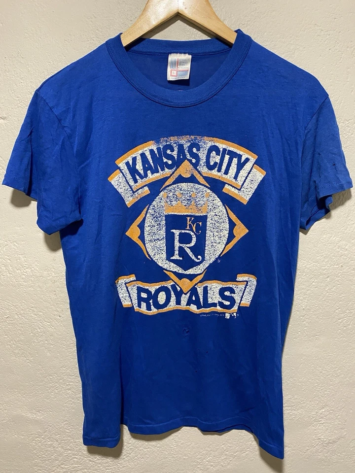 CAMISETA VINTAGE MLB KANSAS CITY ROYALS 1989 TALLA GRANDE GRAN DESVANECIMIENTO 2 agujeros pequeños Foto 1 de 4