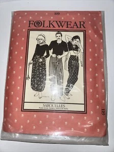 1982 Folkwear #119 Pants Sarouelles Unisex Size Small to XL Uncut Factory Folds - Picture 1 of 2