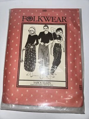 1982 Folkwear #119 Pants Sarouelles Unisex Size Small to XL Uncut Factory Folds - Image 1 of 2