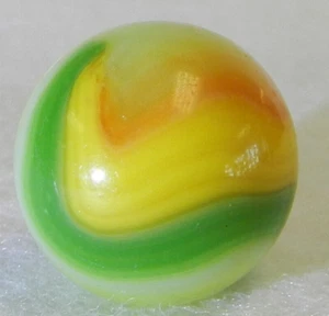#18876m Large .74 In Vintage Akro Agate Uranium Glass Hybrid Popeye Marble - Picture 1 of 12