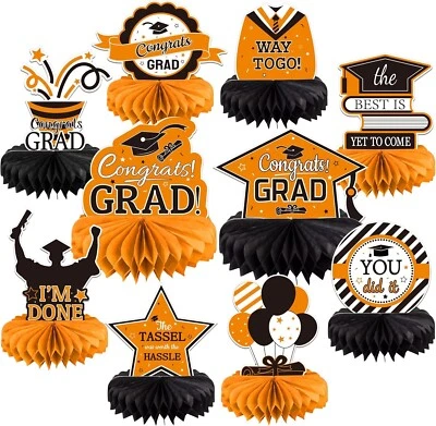 10 PIEZAS Decoraciones de Graduación Clase de 2025 Centros de Mesa Felicidades Grado Honeyco... Foto 1 de 3