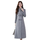 Elegant Coat Pockets Coldproof Lady Winter Solid Color Mid-Calf Length Buttons