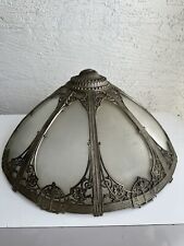 Antique 8 Panel Ribbed Glass table Lamp Shade mission arts crafts Nouveau 1C