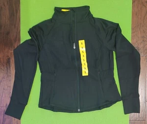Jockey Women's Tulip Hem Yoga Jacket, Black Salt, Size Small, 1804995 - Picture 1 of 12