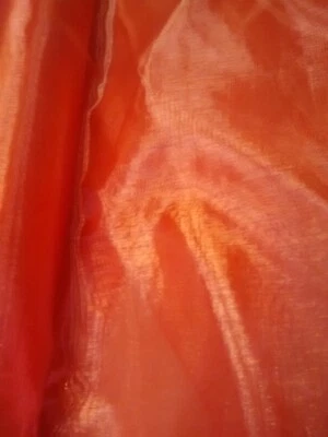 Wholesale 100 Mtrs £1.50 Mtr RED ORANGE Plain Organza Fabric 150CM Wedding Venue - Image 1 of 2