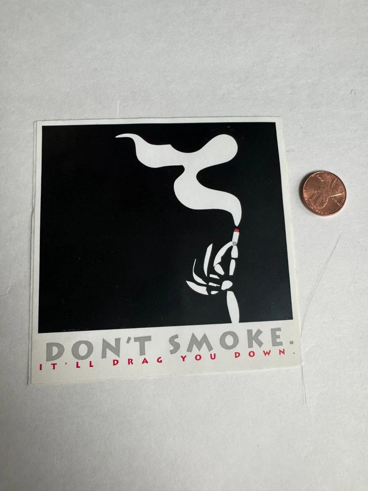 复古 20 世纪 80 年代 Don't Sm*ke It'll Drag You Down 剪贴簿贴纸条 — 第 1/1 张图片