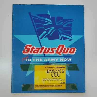 Status Quo You're In the Army Now tour programme 1986 & ticket stub Belfast - Image 1 of 4