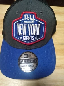 New Era New York Giants 39thirty flexfit Hat draft mesh logo patch cap Used L/XL - Picture 1 of 9