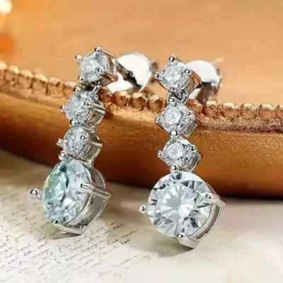 2,60 CT. SPETTACOLARI ORECCHINI IN ORO BIANCO 18 KT. TIT. 750 CON BRILLANTI. - Bild 1 von 4