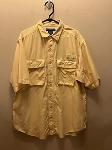 Exofficio Mens shirt XL Adventure Casual Quick Dry Vented Fishing Travel Yellow - Picture 1 of 7