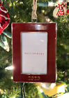 Pottery Barn 2023 Dated Red Rectangle Enamel Frame Christmas Ornament NWT