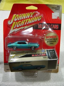 Johnny Lightning MUSCLE CARS W/Storage Tin #27 Blue 1971 GTO JUDGE 1/64 - Picture 1 of 2