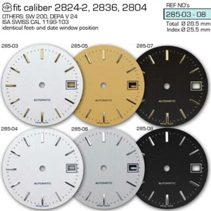 DIAL FOR MOVEMENT ETA 2824-2 or SW 200, Ø 28.5MM, different colors - Picture 1 of 7