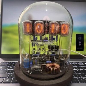 Classic Vintage IN-12 Nixie Tube Clock Kit DIY Unassembled w/ Glass Case Remote - Picture 1 of 7