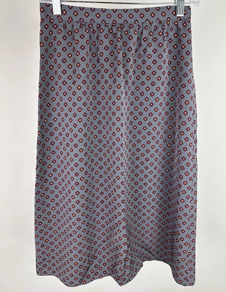 "Falda secretaria vintage años 80 25"" cintura alta medallón estampado cachemira midi preppy" Foto 1 de 4