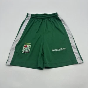 Marathon Athletic Shorts Youth Boy Size 6 Green & White Logo Embroidered.#27792 - Picture 1 of 12