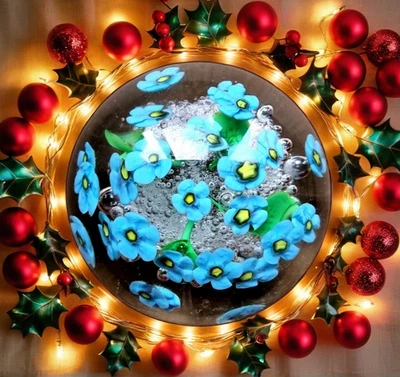 PISAPAPELES MURANO Forget Me Not Flowers of Enchantment Gino Seguso (firmado) En muy buen estado+ Foto 1 de 4